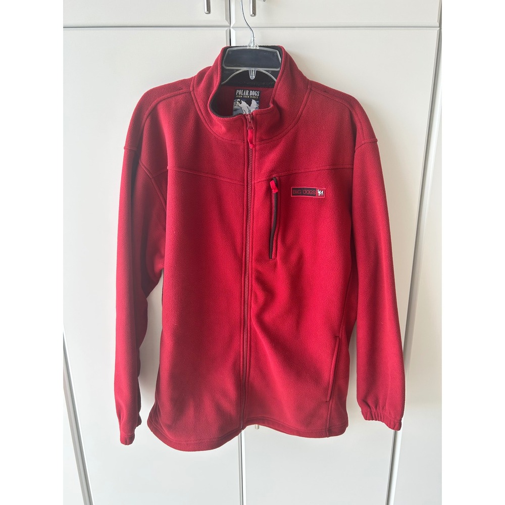 VTG Big Dogs Polar Dogs High Tech Gear Full Zip Fleece Jacket Red‎ Men's L